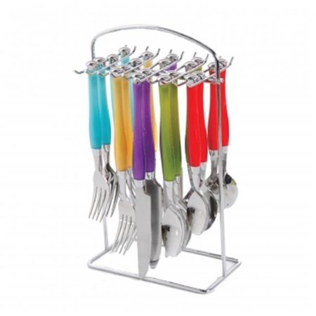 GIBSON Gibson 105913.20 Santoro Stainless Steel Flatware Set with Hanging Rack; 20 Piece 105913.2